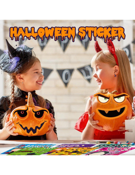 Calcomanías de Halloween Flixoran 24 Hojas para Niños