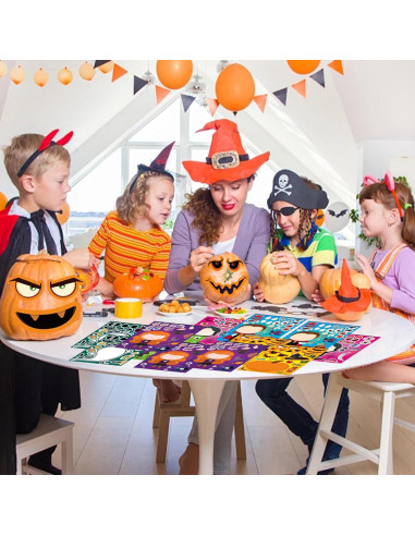 Calcomanías de Halloween Flixoran 24 Hojas para Niños