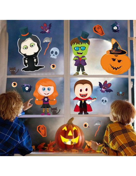 Calcomanías de Halloween Flixoran 24 Hojas para Niños