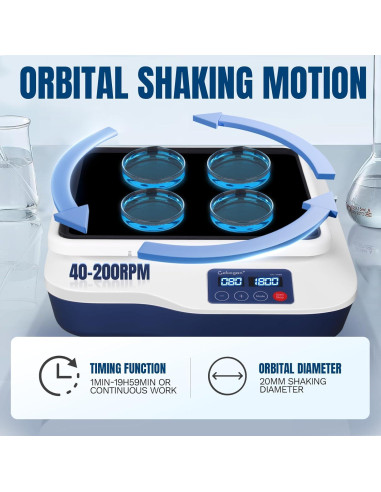 Agitador Orbital Cekegon CE-Y180 20mm 40-200RPM Digital