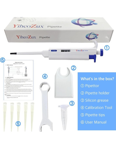 Micropipeta YiHeo 2-20l Alta Precisión Ergonómica