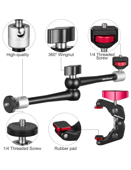 Brazo Mágico Articulado 28cm MINIFOCUS con Super Abrazadera