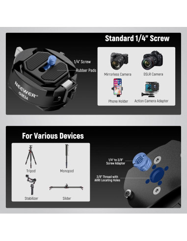 Kit de Placa de Liberación Rápida NEEWER GM34 Tipo Arca 5kg
