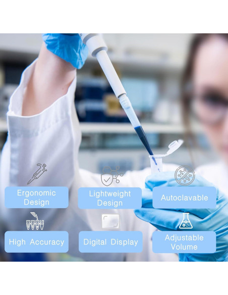 Micropipeta YiHeo 2-20l Alta Precisión Ergonómica