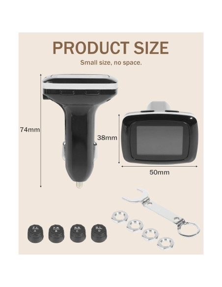 Sistema de Monitoreo de Presión de Neumáticos bylikeho 4 Sensores