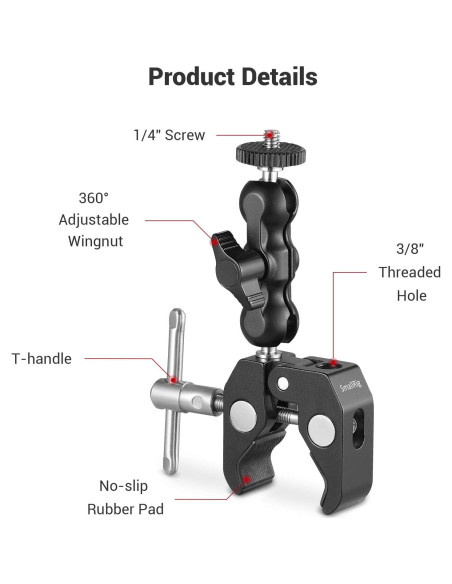 Abrazadera de Bola Multifuncional SmallRig 2164 - Soporte 40mm