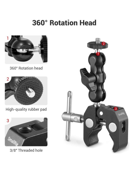 Abrazadera de Bola Multifuncional SmallRig 2164 - Soporte 40mm