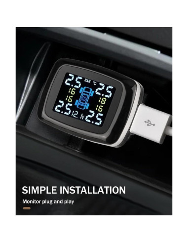 Sistema de Monitoreo de Presión de Neumáticos bylikeho 4 Sensores