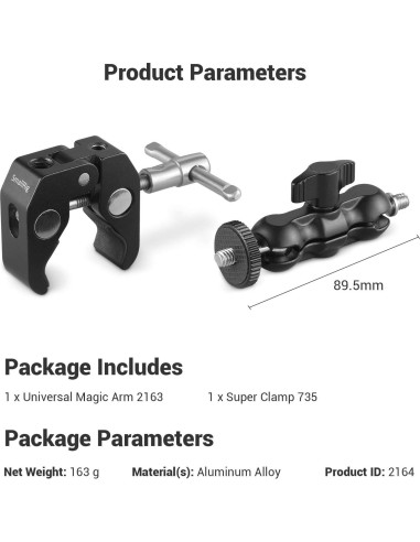 Abrazadera de Bola Multifuncional SmallRig 2164 - Soporte 40mm