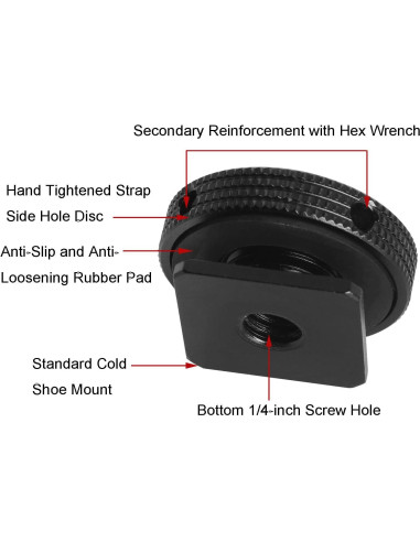 Adaptador de zapata caliente LUORNG con disco reforzado 1/4