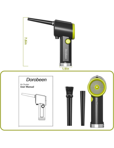 Soplador de Aire Comprimido Dorobeen AT07-G 41000RPM Inalámbrico