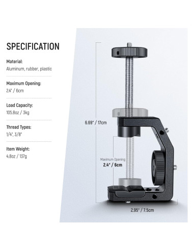 Abrazadera Metálica de Escritorio NEEWER ST-CCD7 6cm