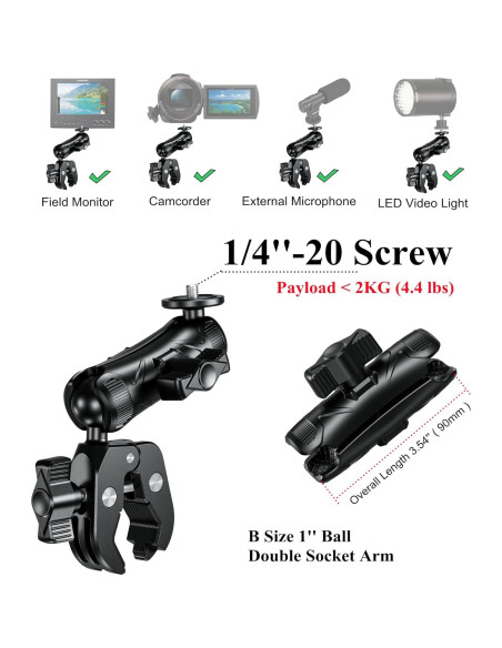 Soporte de Cámara BRCOVAN con Brazo Mágico 9 cm y Adaptador