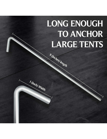 Estacas de Acampada Ram-Pro 40 Piezas Acero Galvanizado