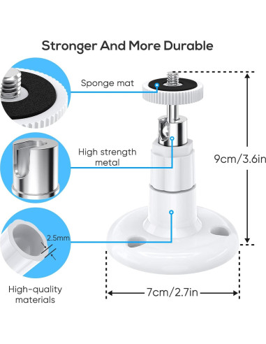 Soporte de Pared FastSnail para Wyze Cam Pan V3 y V4 - Ajustable 360
