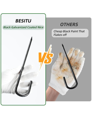 Estacas de Rebar Besitu 30,48 cm Paquete de 16 Estacas de Metal