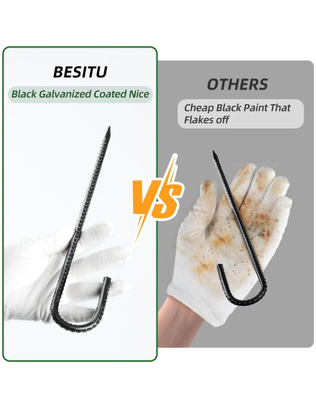 Estacas de Rebar Besitu 30,48 cm Paquete de 16 Estacas de Metal