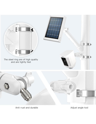 Soporte de Montaje en Poste HOLACA para Panel Solar y Cámara