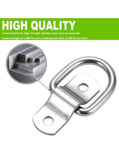 Anclajes de Amarre D-Ring CZC AUTO 12 Unidades Acero Inoxidable