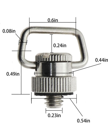 Adaptador de Correa D Ring Caishun 1/4" Acero Inoxidable