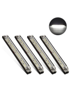 Partsam Luz LED 4pcs 20cm Blanca para Barcos y Vehículos