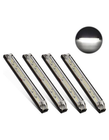 Partsam Luz LED 4pcs 20cm Blanca para Barcos y Vehículos