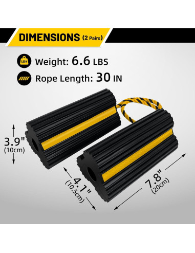 Cuñas de Rueda ROBLOCK 4 Paquetes Antideslizantes 76,2 cm