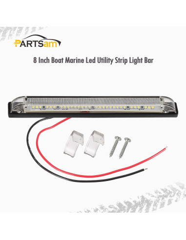 Partsam Luz LED 4pcs 20cm Blanca para Barcos y Vehículos