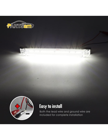 Partsam Luz LED 4pcs 20cm Blanca para Barcos y Vehículos