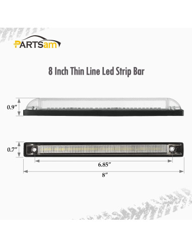 Partsam Luz LED 4pcs 20cm Blanca para Barcos y Vehículos