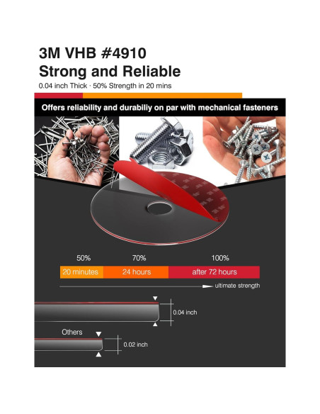 Cinta de Montaje Doble Cara 3M VHB 56mm Transparente - 6 Unidades