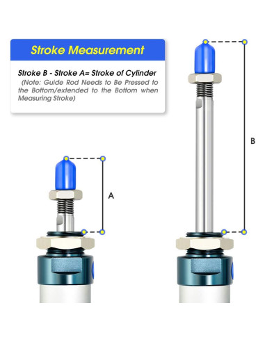 Cilindro de Aire TAILONZ 25mm Diámetro 125mm Carrera Doble