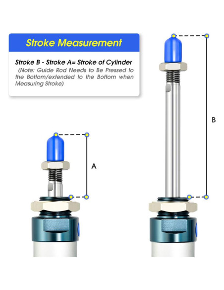 Cilindro de Aire TAILONZ 25mm Diámetro 125mm Carrera Doble