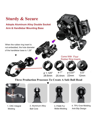 Soporte para Teléfono de Motocicleta BRCOVAN con Amortiguador