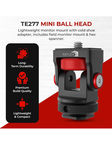 Cabezal de Bola Mini Reflex Camera TE277 Aluminio 360
