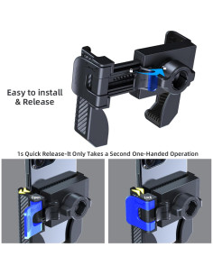 Soporte para Teléfono de Motocicleta Louis Aley Negro 6.8-9.8 cm 2