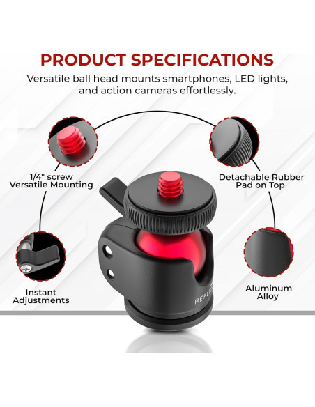 Cabezal de Bola Mini Reflex Camera Aluminio 360 2kg