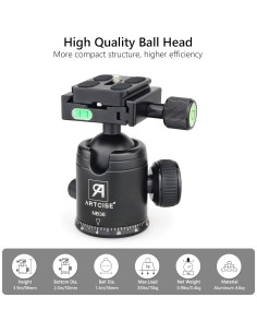 Cabezal de bola de trípode ARTCISE NB36 36mm Aluminio 15kg 2