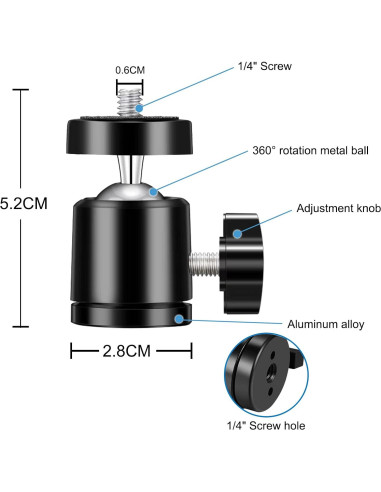 6 Cabezas Esféricas Universales Folgtek para Trípode 360