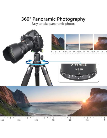 Cabezal de bola de trípode ARTCISE NB36 36mm Aluminio 15kg