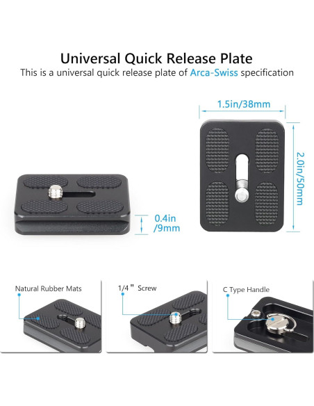 Cabezal de bola de trípode ARTCISE NB36 36mm Aluminio 15kg