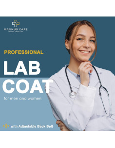 Abrigo de Laboratorio Magnus Care Unisex 91 cm Blanco 2