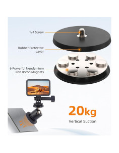 Soporte Magnético para Cámara de Acción Mechrig SJ029 20kg 2