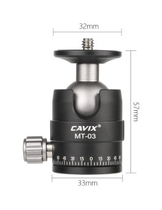 Cabezal de bola mini CAVIX MT-03 para trípode 5 kg 2