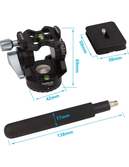 Cabezal de Trípode Fluido LEFTFOTO 230g Panorámico 360