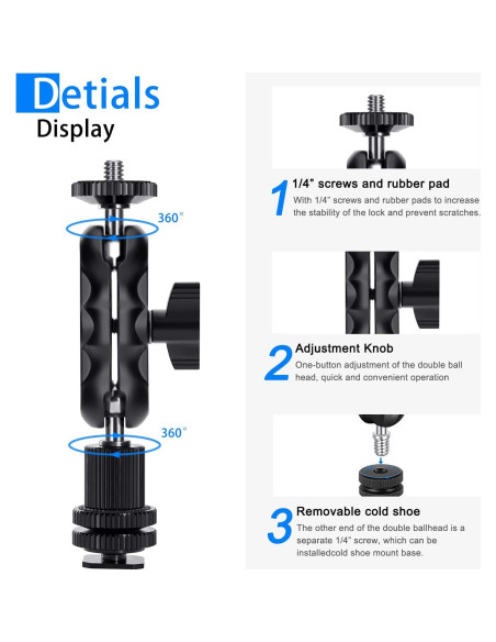 Adaptador Doble Bola Lanxire L0038 con Montura Fría - Paquete de 2
