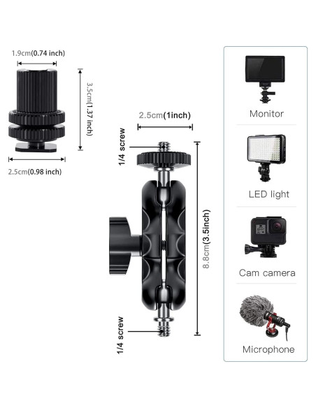 Adaptador Doble Bola Lanxire L0038 con Montura Fría - Paquete de 2