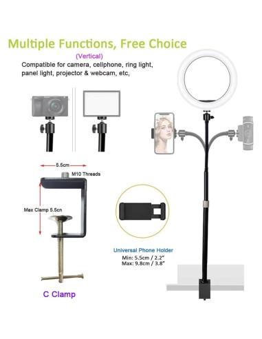 Soporte de Mesa Ajustable Etubby para Cámara y Teléfono 35-80cm