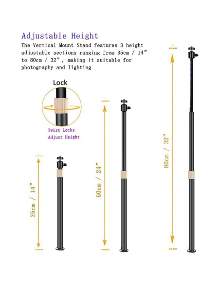 Soporte de Mesa Ajustable Etubby para Cámara y Teléfono 35-80cm
