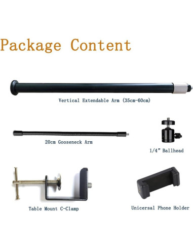 Soporte de Mesa Ajustable Etubby para Cámara y Teléfono 35-80cm